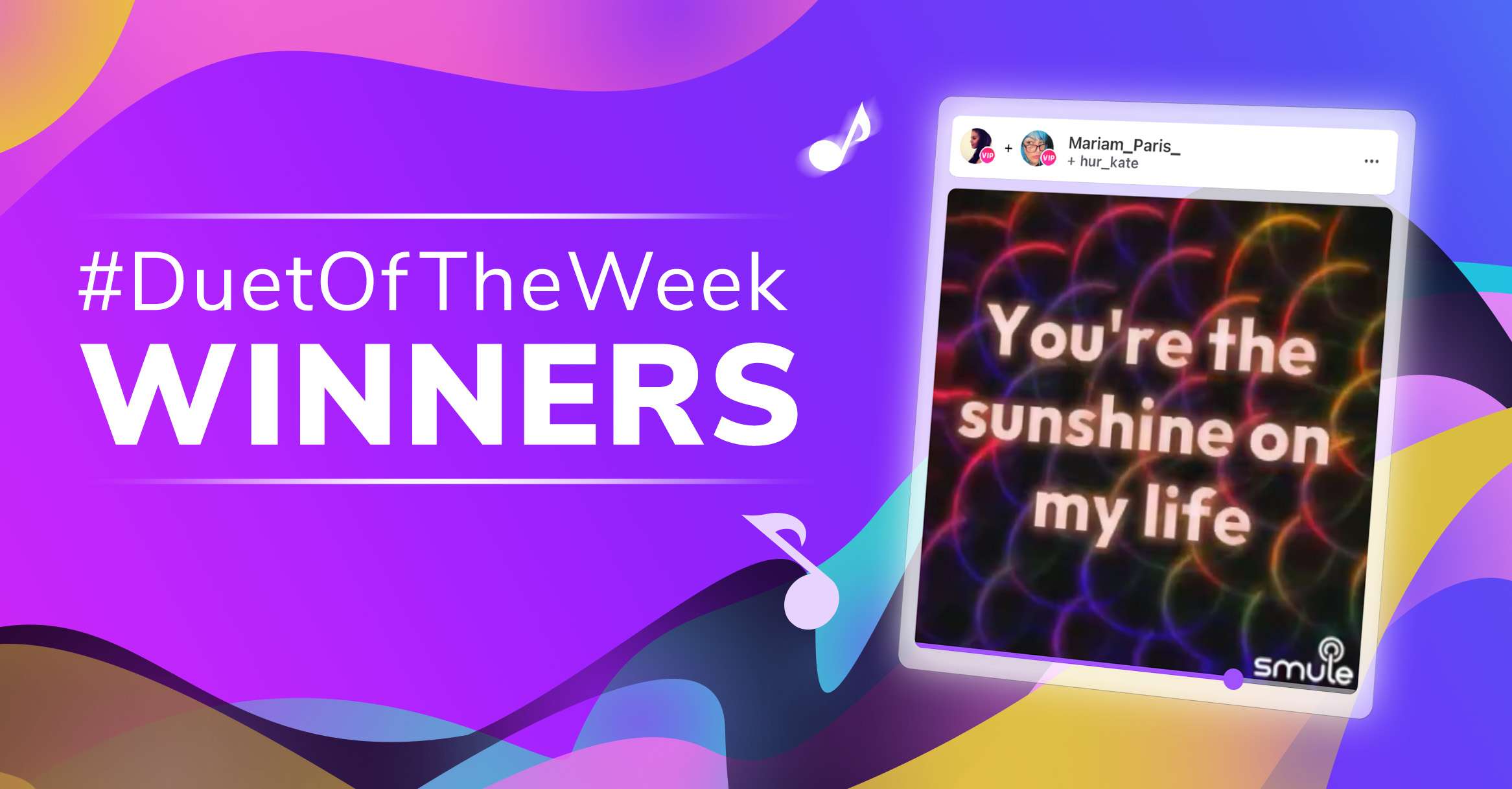 Smule Duet of the Week Winners