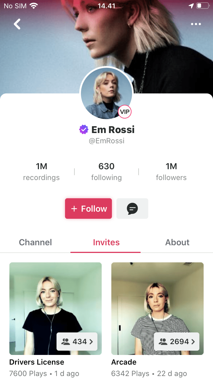 New Smule Profile Invites